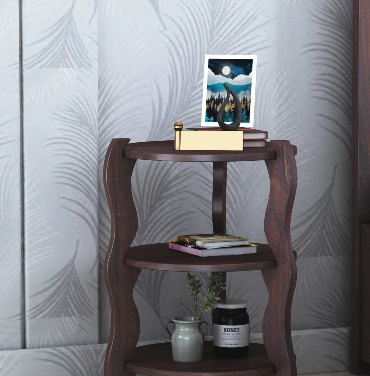 Zylin Sheesham Bedside Table - 3 Years Warranty