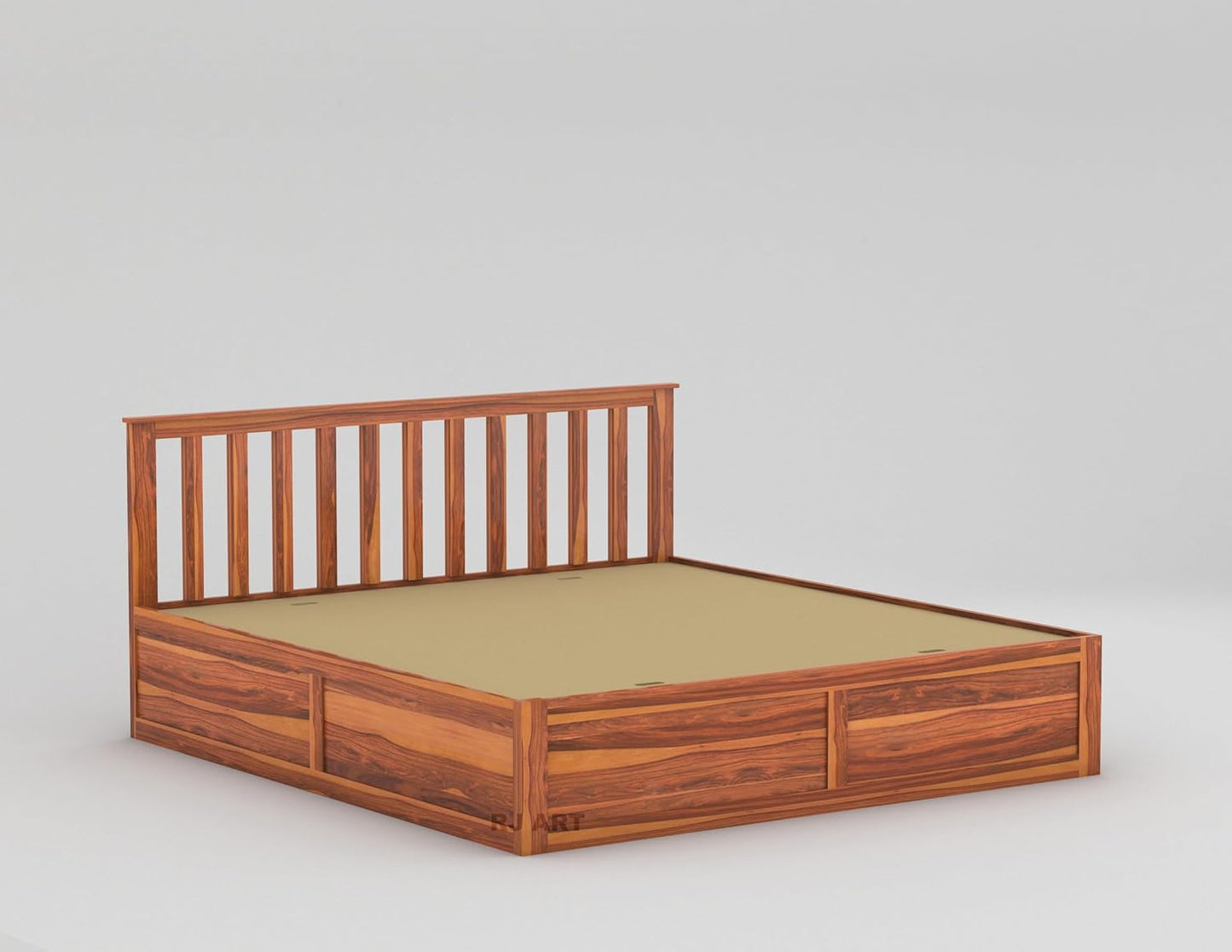 Sheesham Storage Bed | Solid Wood Box Storage Bed | Wood Double Bed Cot With Storage Box For Bedroom