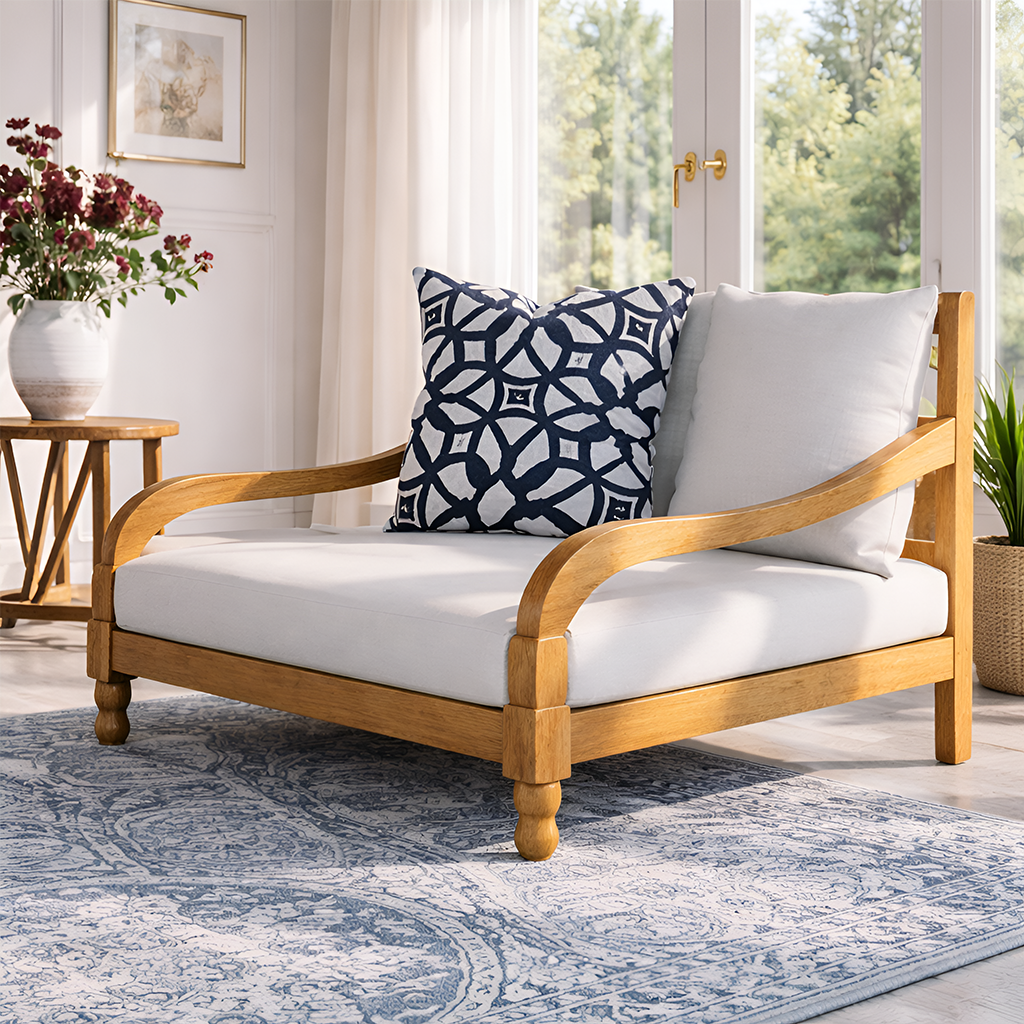 Rjart Armania Sheesham 2 Seater Lounge Sofa - 3 Years Warranty
