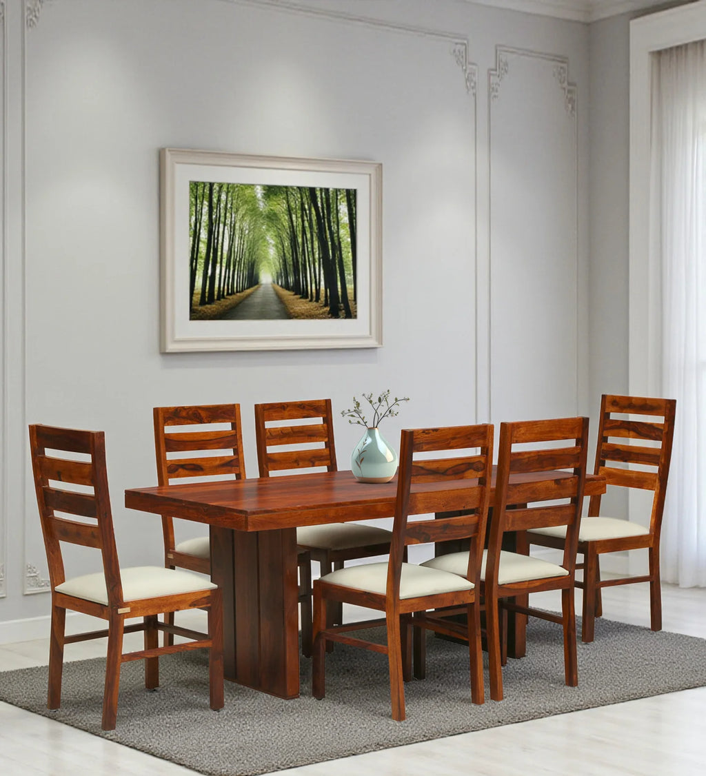 Imperial Solid Sheesham Wood 6 Seater Dining Table Set - 3 Years Warranty