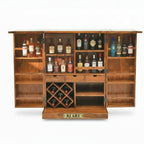 Rjart Sheesham Regular Brass Design Home Bar Cabinet