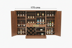 Rjart Sheesham Regular Brass Design Home Bar Cabinet