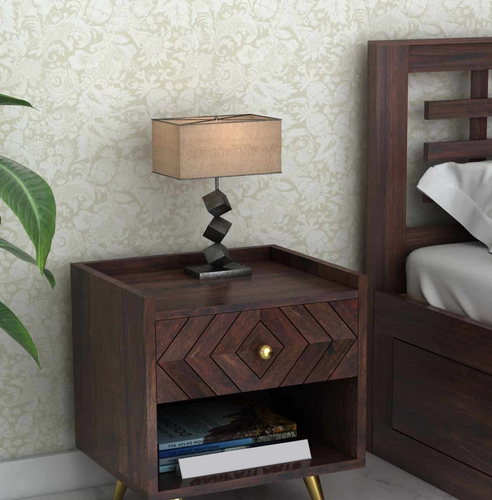 {"alt" => "Crest Solid Sheesham Wood Bedside With Storage - 3 Years Warranty"}