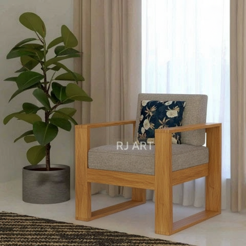 Rjart Euro Sheesham Single Seater Sofa - 3 Years Warranty