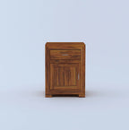 Zyra Solid Sheesham Wood Bedside With Drawer and Door Storage - 3 Years Warranty