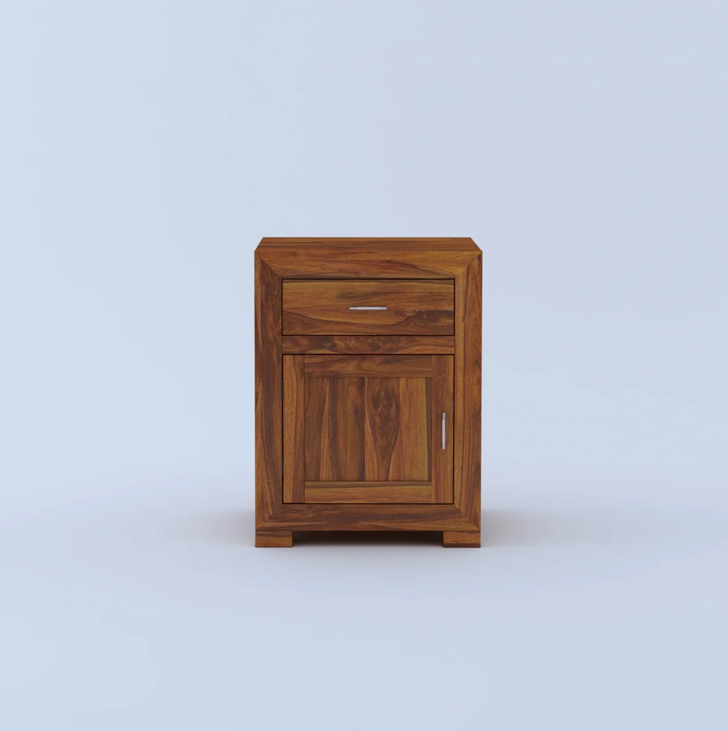 Zyra Sheesham Bedside With Drawer And Door Storage - 3 Years Warranty