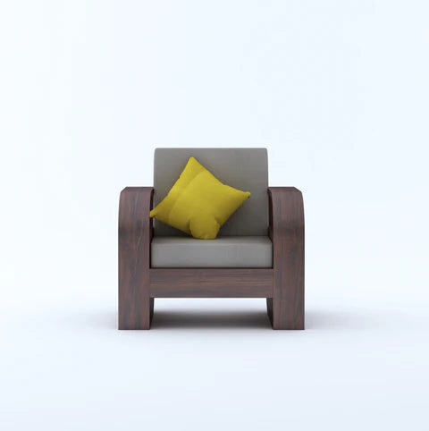 Rjart Crew Sheesham Single Seater Sofa With Side Pocket - 3 Years Warranty