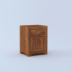 Zyra Solid Sheesham Wood Bedside With Drawer and Door Storage - 3 Years Warranty