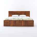 Sevilla Solid Sheesham Wood Bed With Box Storage - 3 Years Warranty