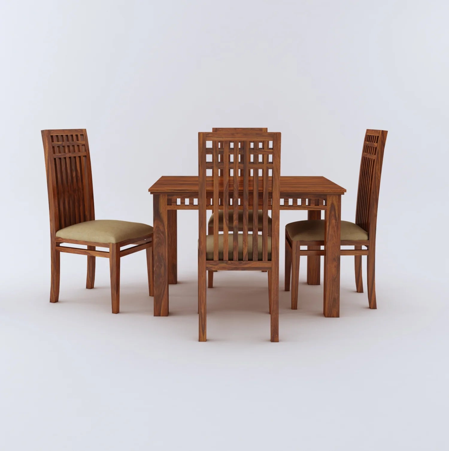 Savora Solid Sheesham Wood 4 Seater Dining Table Set - 3 Years Warranty