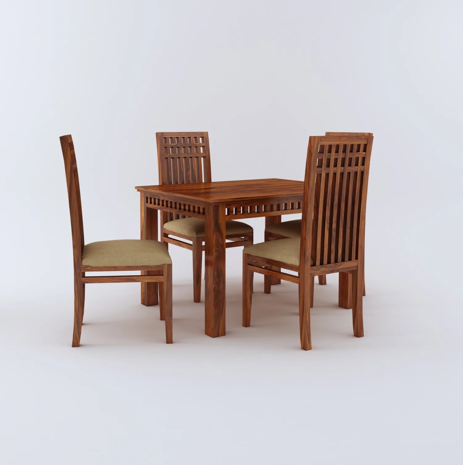 Savora Solid Sheesham Wood 4 Seater Dining Table Set - 3 Years Warranty