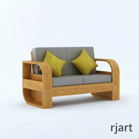 {"alt" => "Rjart Crew Sheesham 2 Seater Sofa With Side Pocket - 3 Years Warranty"}