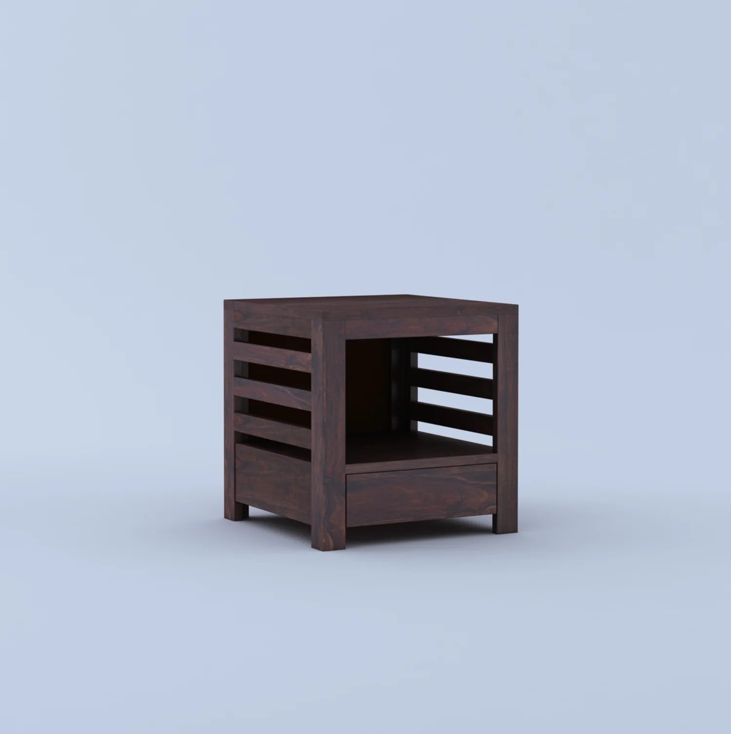 Merlox Solid Sheesham Wood Bedside Table With One Drawer Storage - 3 Years Warranty