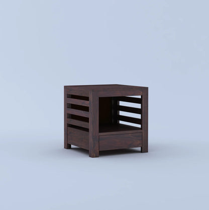 Merlox Sheesham Bedside Table With One Drawer Storage - 3 Years Warranty