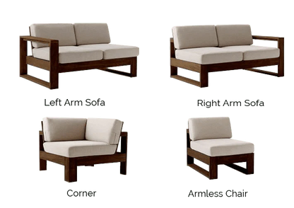 Rjart Solid Wood Cube L Shape Sofa