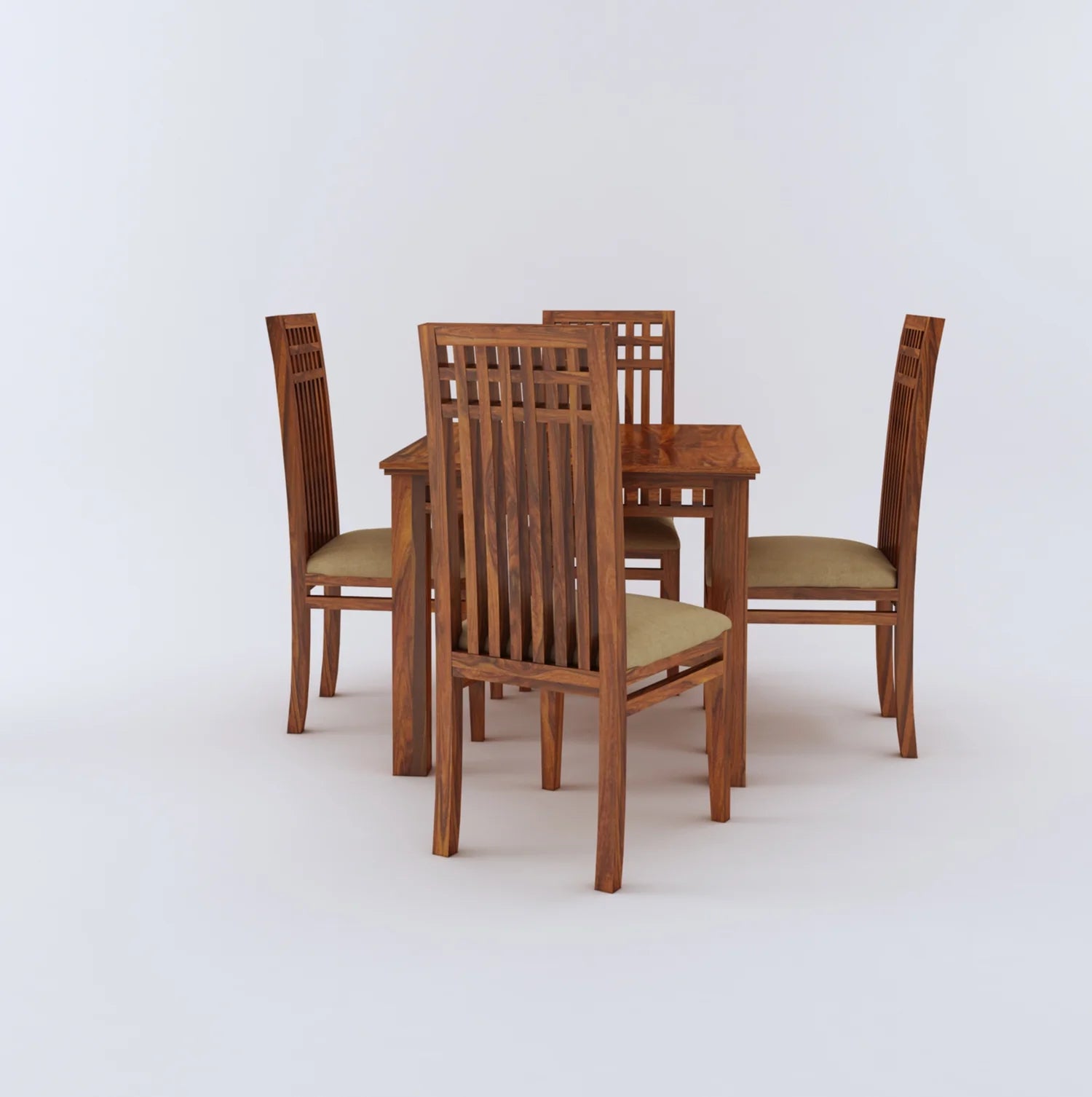 Savora Solid Sheesham Wood 4 Seater Dining Table Set - 3 Years Warranty