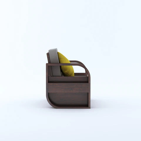 Rjart Crew Sheesham Single Seater Sofa With Side Pocket - 3 Years Warranty
