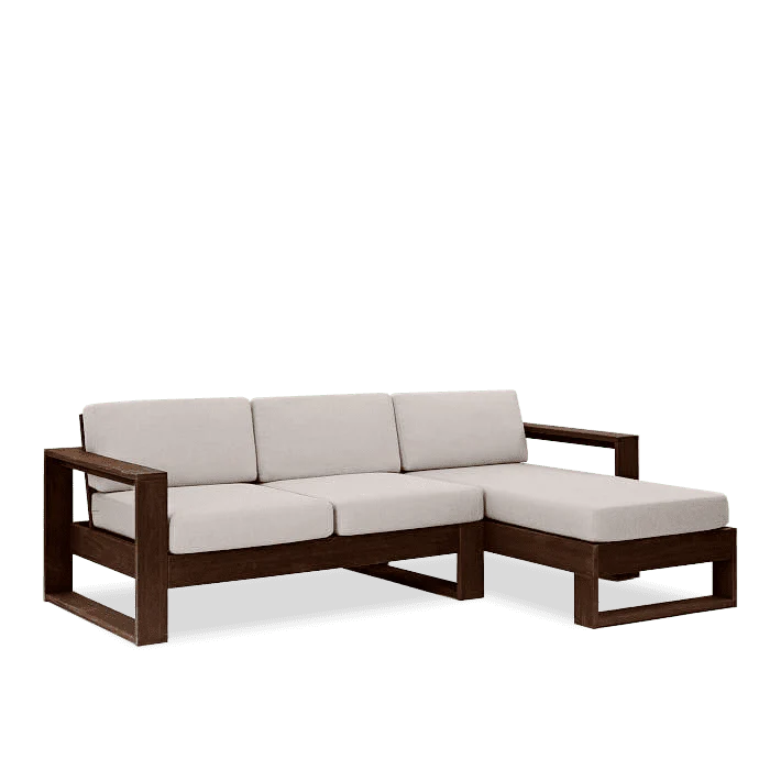 Rjart Solid Wood Cube L Shape Sofa