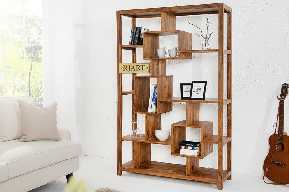 Rjart Solid Wood Cube Geo Bookcase