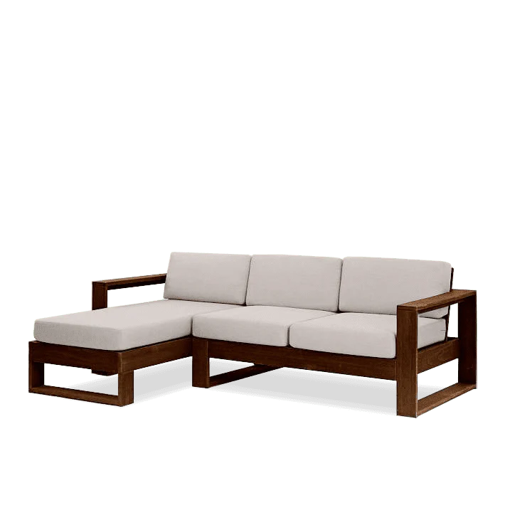 Rjart Solid Wood Cube L Shape Sofa