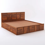 Sevilla Solid Sheesham Wood Bed With Box Storage - 3 Years Warranty