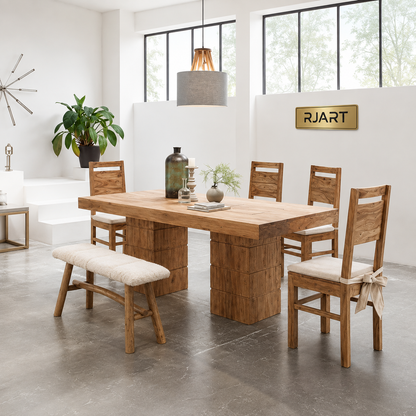 Rjart Solid Wood New Frozen Dining Set