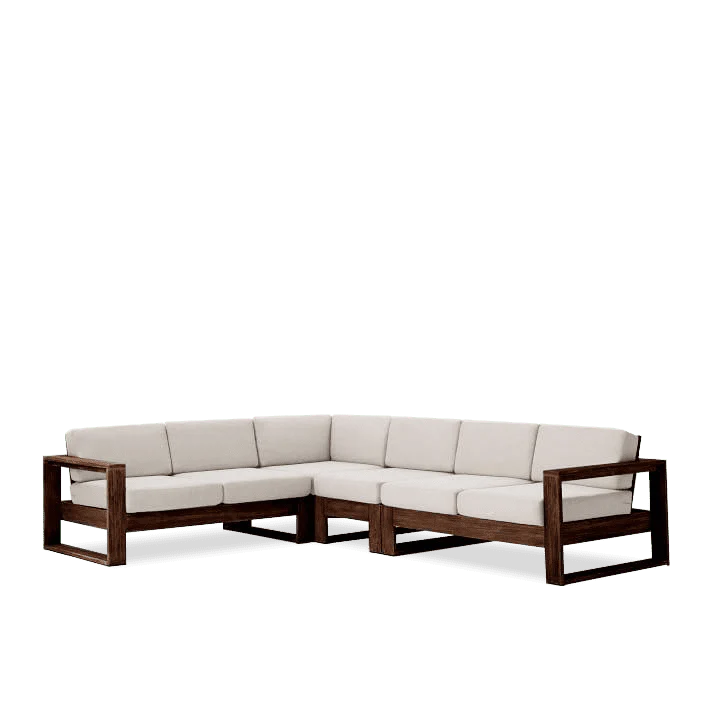 Rjart Solid Wood Cube L Shape Sofa