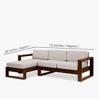 Rjart Solid Wood Cube L Shape Sofa