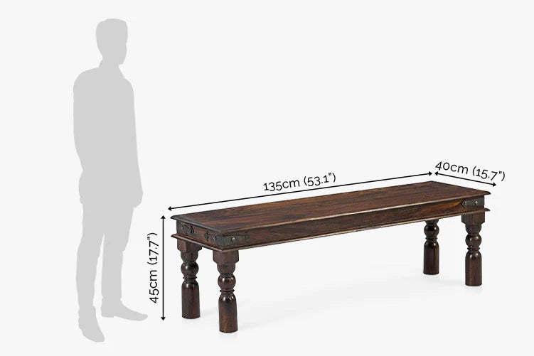 Rjart Solid Wood Dining Set With Bench