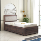 Narin Solid Sheesham Wood Single Bed With Box Storage - 3 Years Warranty