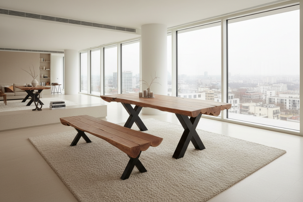 Rjart Solid Wood Indiana Thar Dining Set