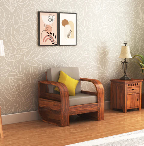 {"alt" => "Rjart Crew Sheesham Single Seater Sofa With Side Pocket - 3 Years Warranty"}