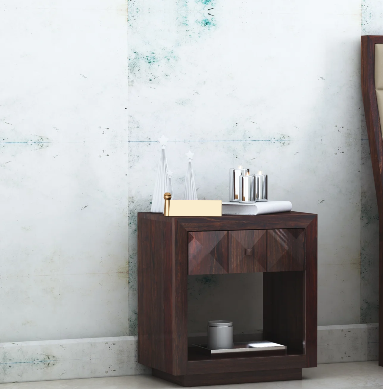 Treso Solid Sheesham Wood Bedside Table - 3 Year Warranty