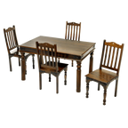 Rjart Solid Wood Dining Set With Bench