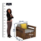 Rjart Italian Sheesham Single Seater Sofa - 3 Years Warranty