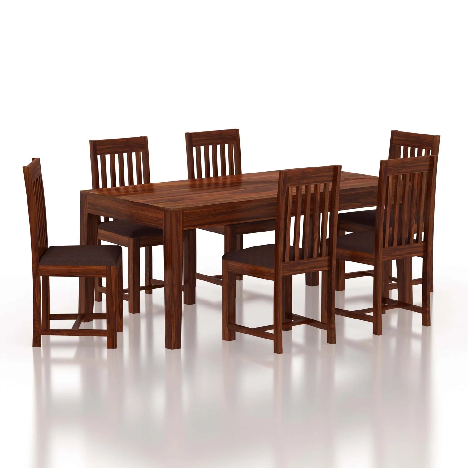 Sevilla Solid Sheesham Wood 6 Seater Dining Table Set - 3 Years Warranty