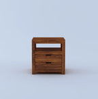 Kyron Solid Sheesham Wood Bedside Table With Two Drawer Storage -3 Years Warrantyx
