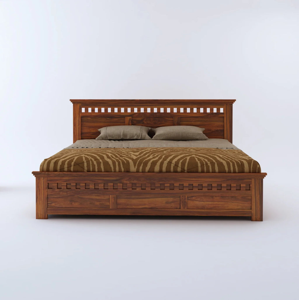 Savora Solid Sheesham Wood Bed With Box Storage - 3 Years Warranty