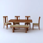 Aurelia Solid Sheesham Wood 6 Seater Dining Table Set - 3 Years Warranty