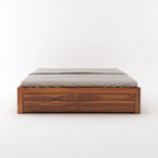 Vezzo Solid Sheesham Wood Bed With Box Storage Without Headboard - 3 Years Warranty