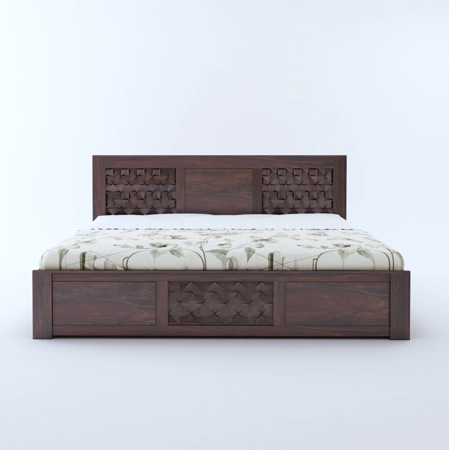 Tavon Solid Sheesham Wood Full Box Storage Bed - 3 Years Warranty