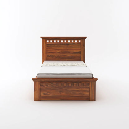 Savora Sheesham Single Size Bed With Box Storage - 3 Years Warranty