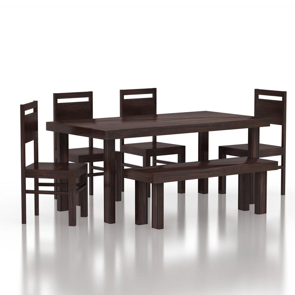 Verlina Solid Sheesham Wood 6 Seater Dining Table Set - 3 Years Warranty