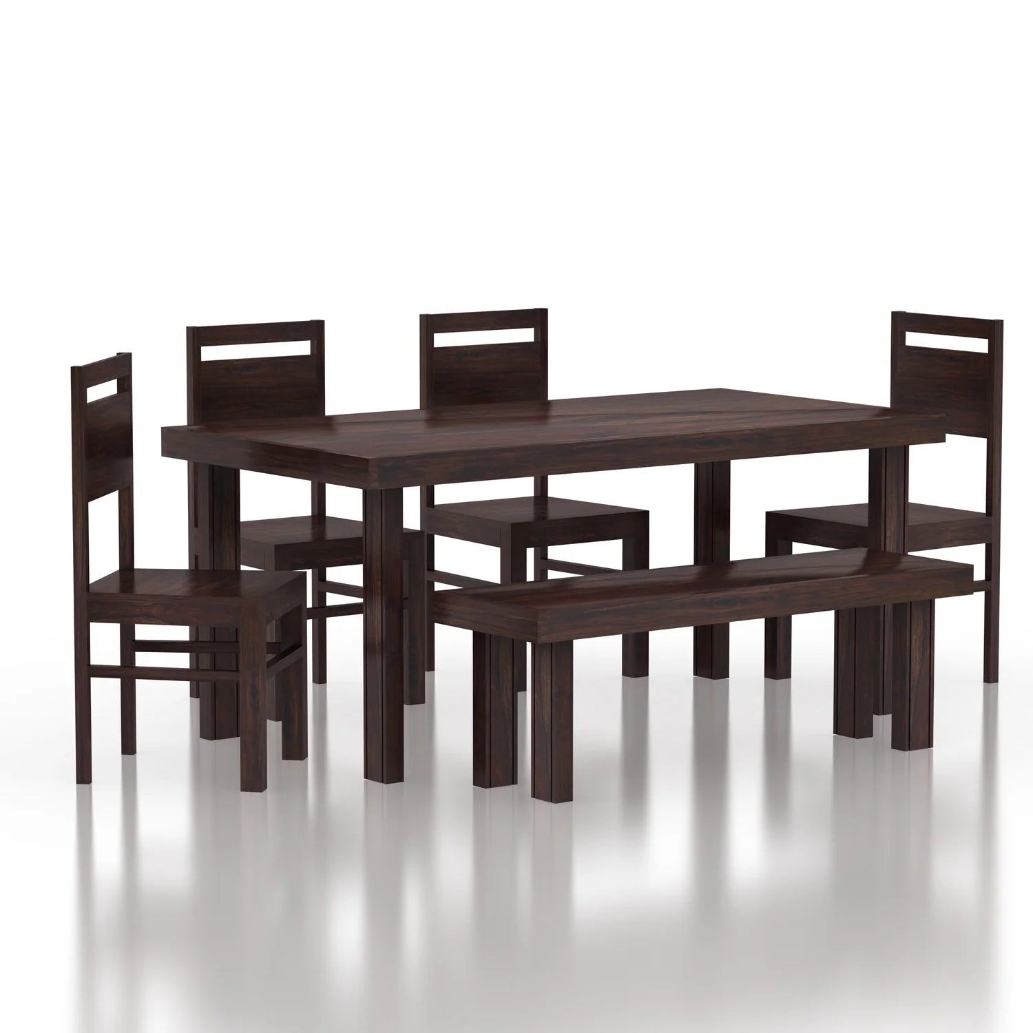 Verlina Solid Sheesham Wood 6 Seater Dining Table Set - 3 Years Warranty