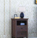 Twyft Solid Sheesham Wood Bedside Table With Two Drawer Storage -3 Years Warranty