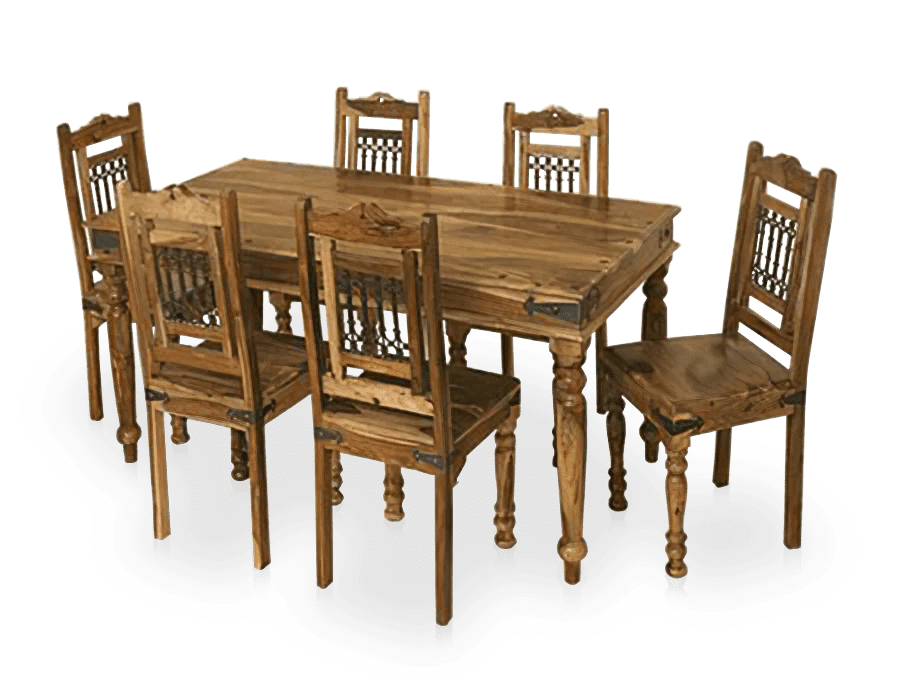 Rjart Solid Wood Jali Dining Set 6 Seater