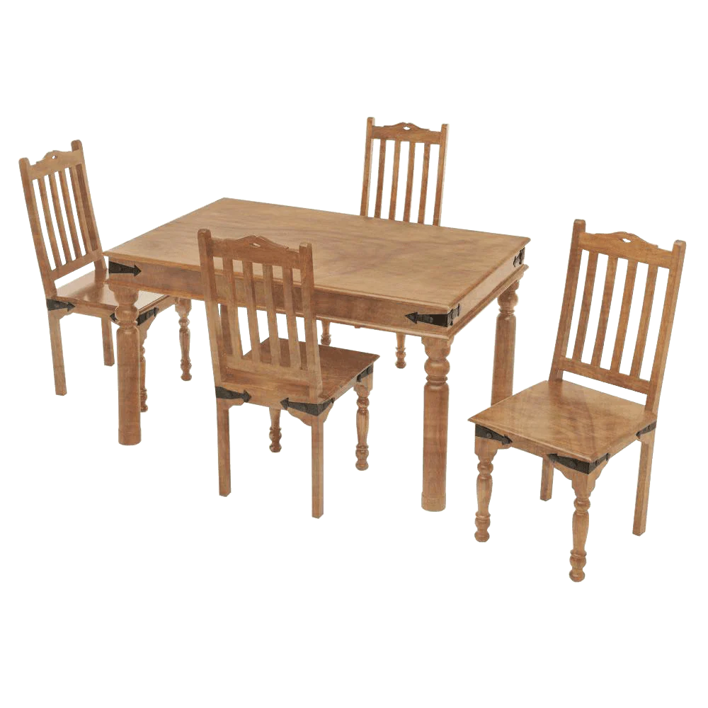 Rjart Solid Wood Dining Set With Bench