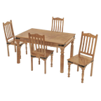 Rjart Solid Wood Dining Set With Bench