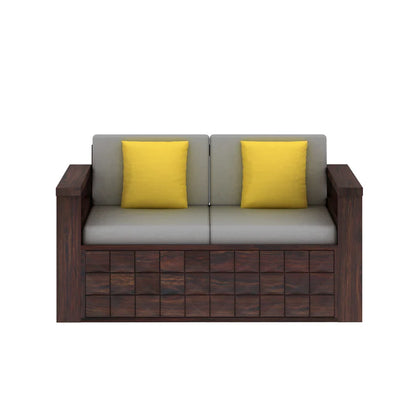 Rjart Oslo Sheesham 2 Seater Sofa With Side Pockets - 3 Years Warranty