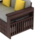Rjart Oslo Sheesham 2 Seater Sofa With Side Pockets - 3 Years Warranty